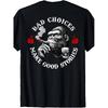 Plus Size Oversized Retro Monkey Back Print T-Shirt - Bad Choices Make Good Stories Slogan, Loose Fit Crew Neck Short Sleeve Casual Solid Color Top