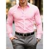 Men's Solid Red Long Sleeve Formal Dress Shirt for Business Office Wear