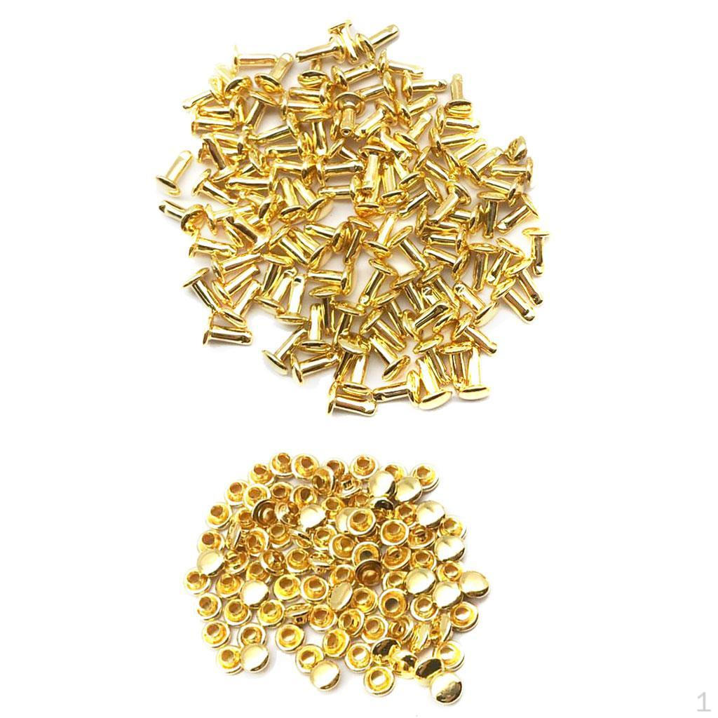 100 Pack Metal Studs for Leather Crafts and Decorations - 6x8mm Size
