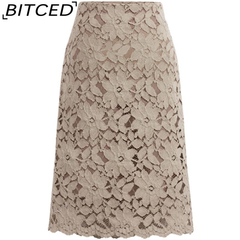 BITCED Women's Fashion Casual Solid Color Print Summer Spring Skirt