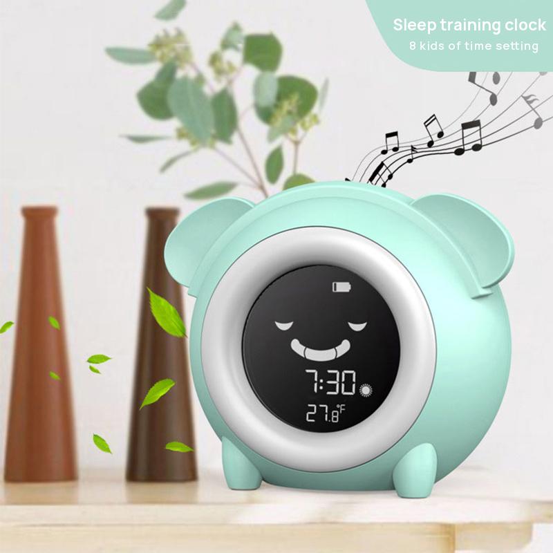 Toddler Cute Alarm Clock Kids Bedroom Children's Sleep Trainer with Night Light/Nap Timer/Temperature