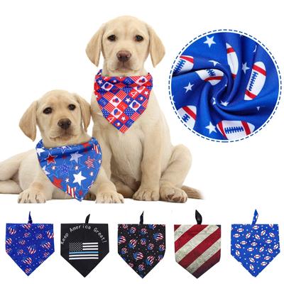 American Independence Day Scarf Dog Pet Saliva Towel American Flag Triange Flat