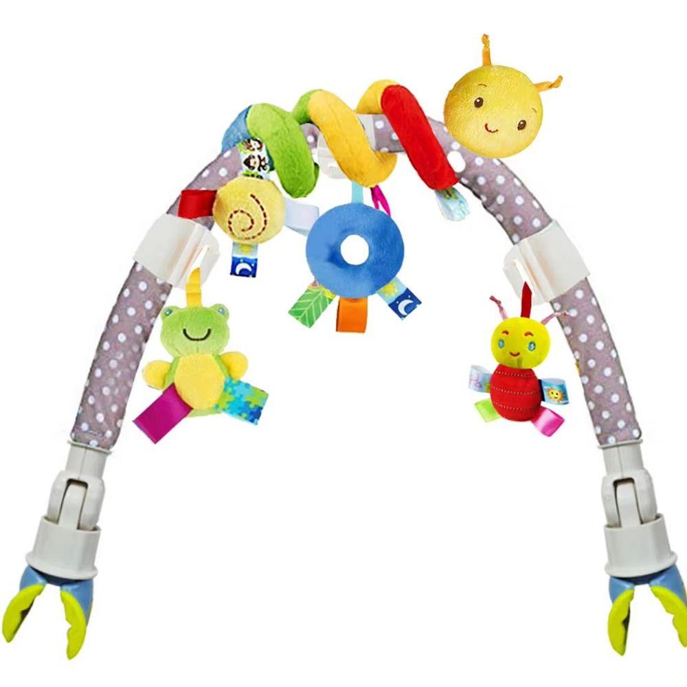 Plush Baby Bed Stroller Bell Toys Stretchable Spiral Hanging Baby Toy Bed Wrapped Toys  0-12 Months
