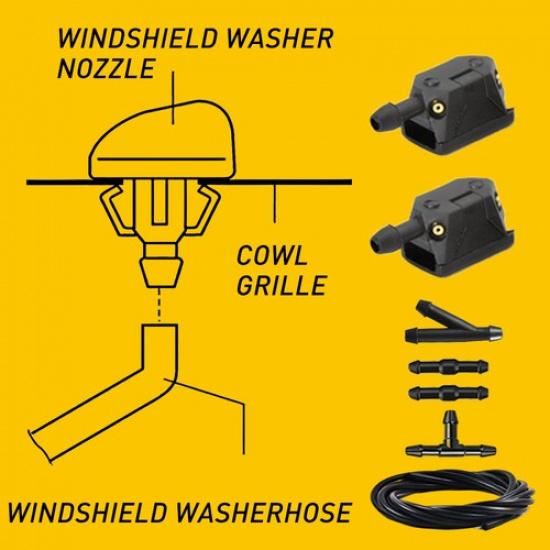 2 X Windshield Wiper Nozzle Washer 2m Hose for Chevrolet Malibu Equinox Blazer