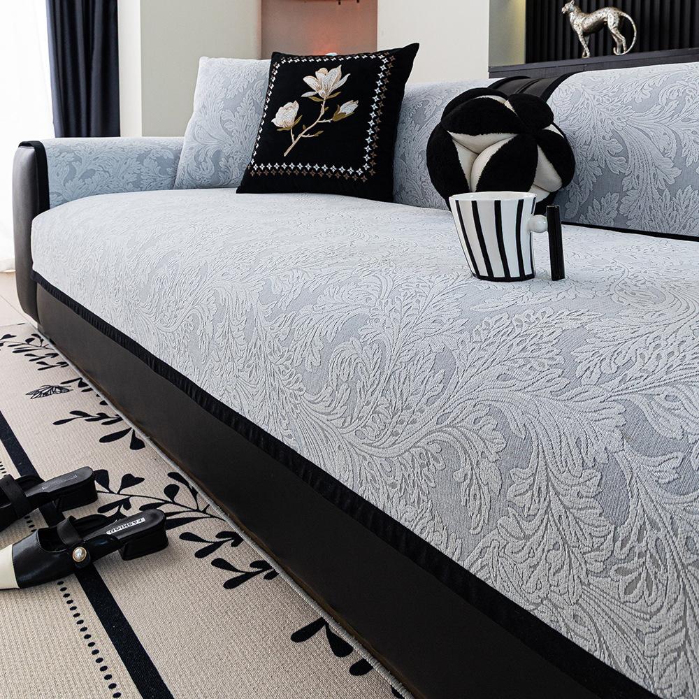 

Роскошный Минималистичный Чехол на Подушку Дивана из Шенилла Нескользящий Устойчивый к Царапинам Кошек Всесезонный Использование С Подходящей Наволочкой 90 x 90cm серый