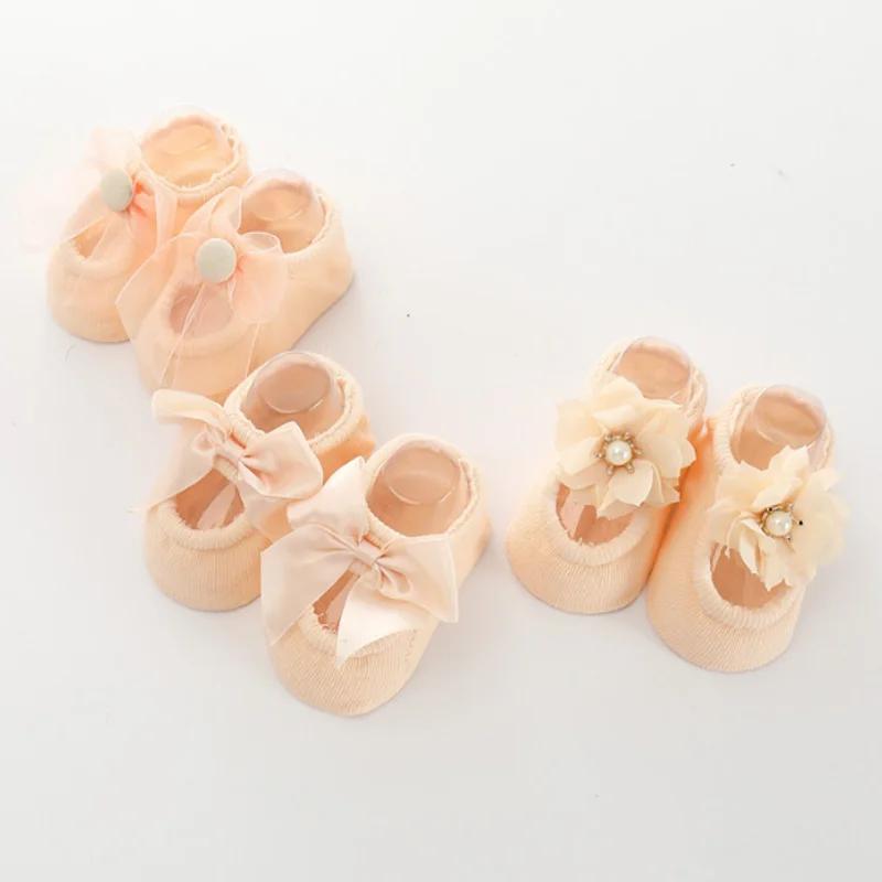 3Pair/lot New Baby Socks Lace Flower Bow Girls' Baby Socks