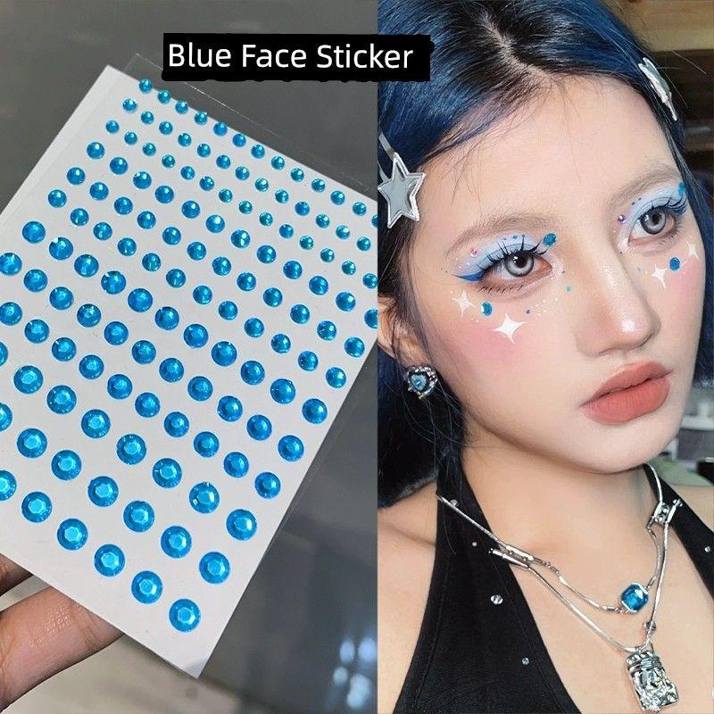 Music Festival Makeup Face Pasters Butterfly Ornament Star Moon Stick-on Crystals Concert Face Sticker Ornament Ornament Rhinestone Bright Diamond