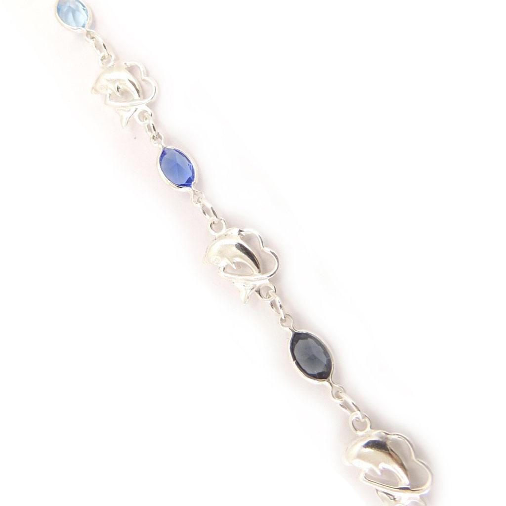 Les Trésors De Lily [D7346] - Bracelet Argent 'Dolphins' Bleu argenté - 7 mm