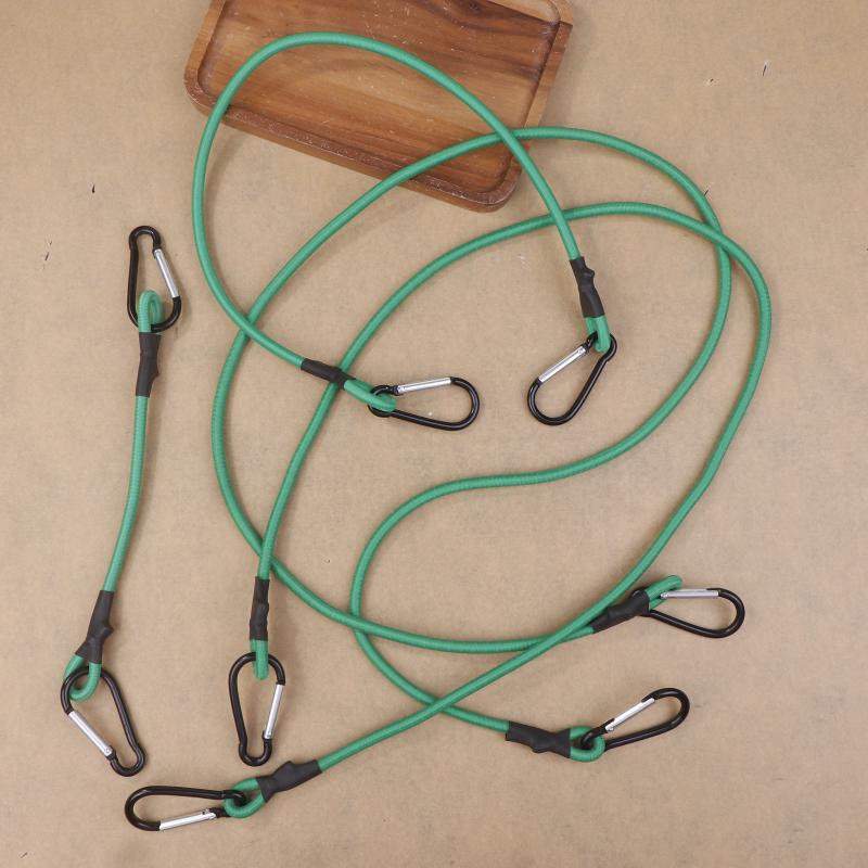 30-120Cm Green Stretch Ropes 6Mm Bungee Cords With Hooks Elastic Tie Strap Bikes Tie Car Luggage Packing Roof Rack Strap