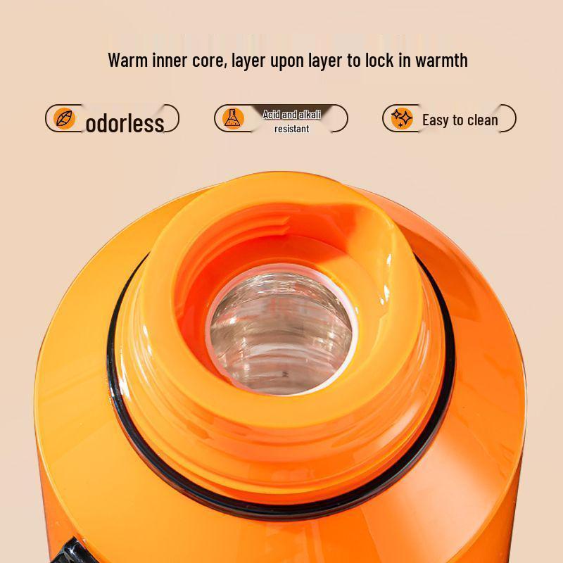 Large Capacity Insulated Water Bottle with Glass Liner - Great for Home or Dormitory Use, Warm Water Thermos