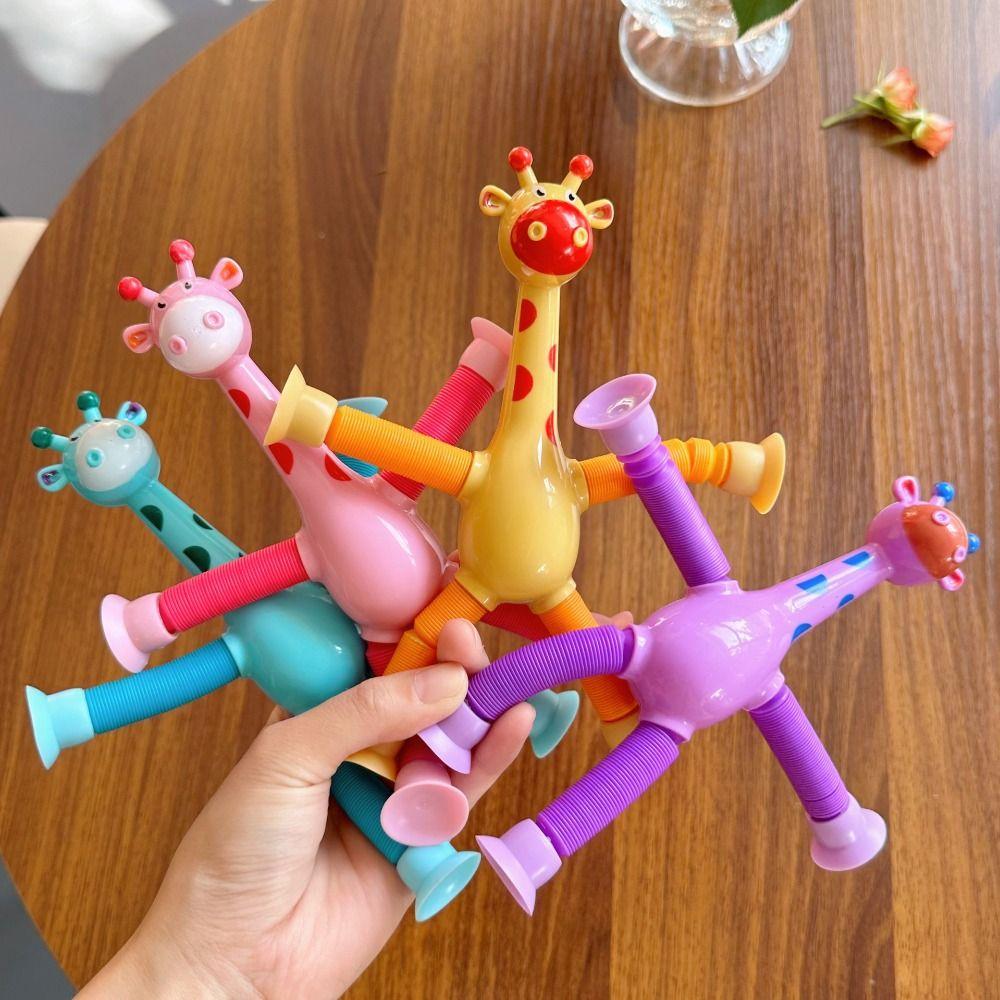 Suction Cup Stretchable Giraffe Toy Stretchable Educational Deformation Animal Fidget Play