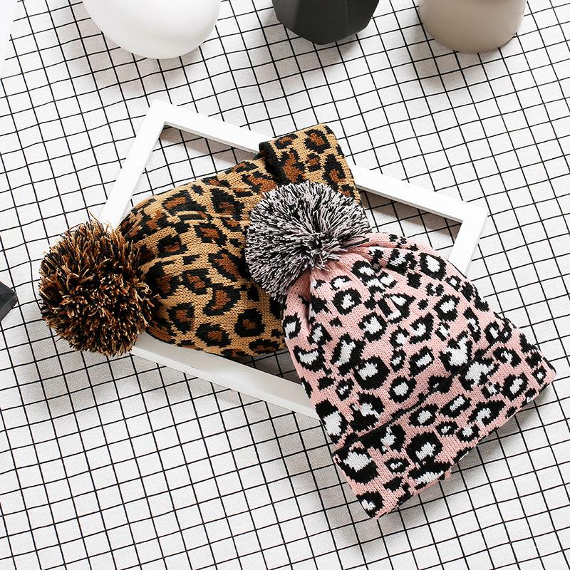 Women's Leopard Wool Knit Hat - Korean Winter Fashion 2018 Design