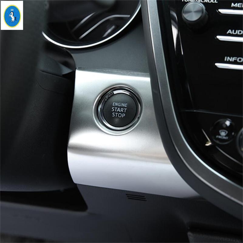 Head Warning Light Start Stop Engine Push Button Control Switch Panel Cover Trim For Toyota Camry 2018 -  Silver Accessories