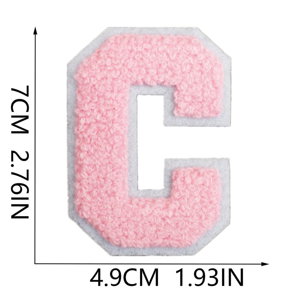 7Cm White Background Pink Character Embroidery Cloth Sticker English Towel Embroidery Letter Computer Embroidery Chapter Boy Embroidery Post