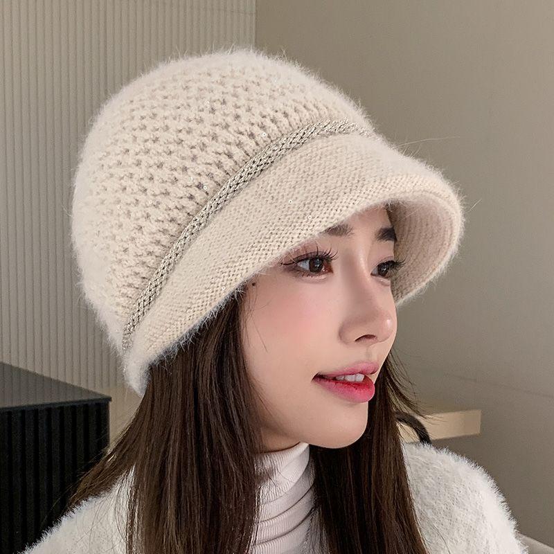 Temperament Short-brimmed Beret Children's Autumn and Winter Double-layer Wool Hat Warm Ear Protector Versatile Youth Baotou Hat