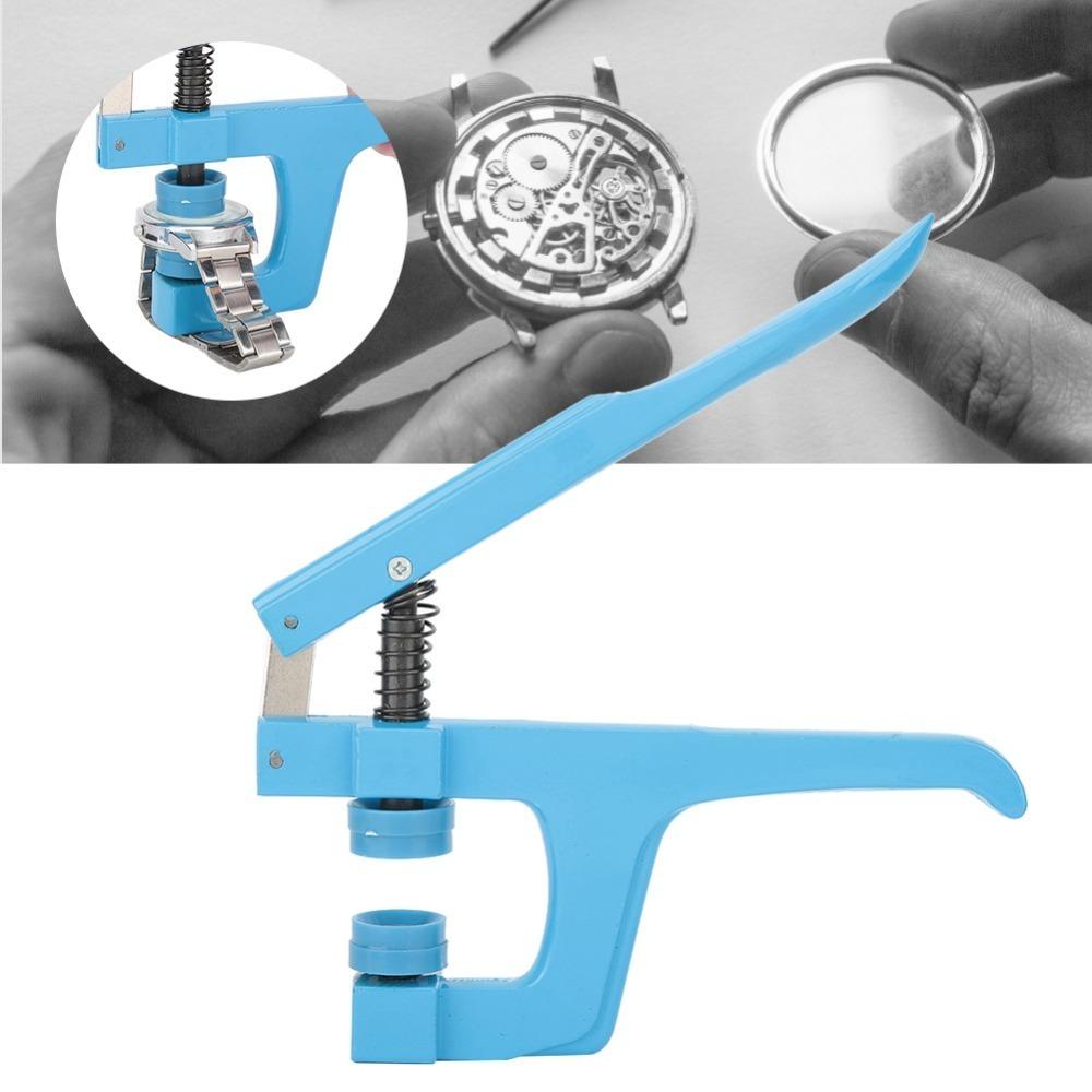 Durable 9 Dies Watch Press Set Metal Plastic Blue Color Watch Clamp Pliers Watch Case Press Watchmaker Tools