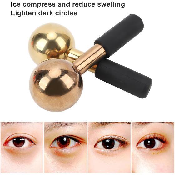 2Pcs Unbreakable Stainless Steel Ice Globes,Cooling Facial Roller Cryo Sticks for Skin Care, Puffiness, Wrinkles, Dark Circles
