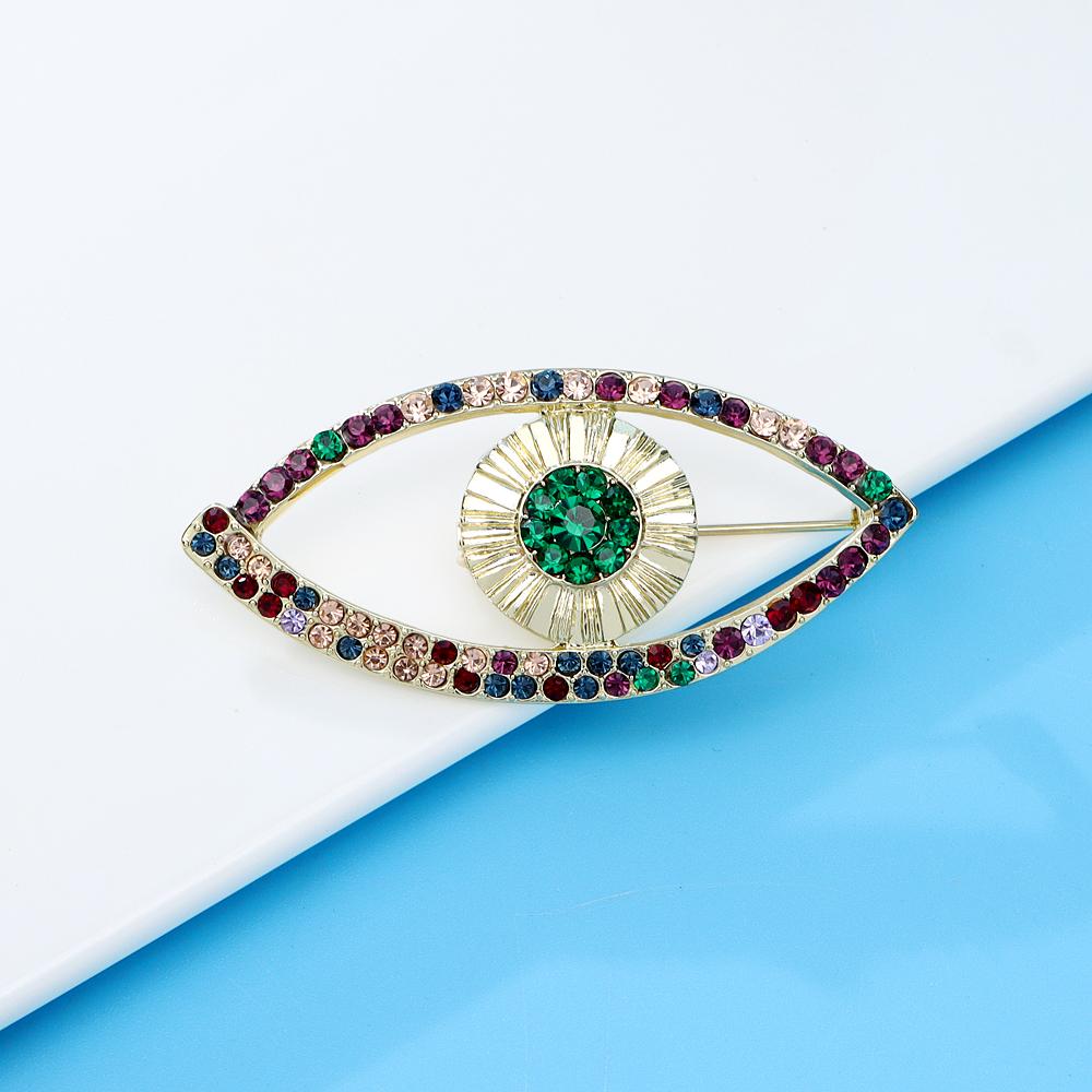 New Rhinestone Big Eye Brooches For Women 2 Colors Available Fashion Summer Coat Pin High Quality