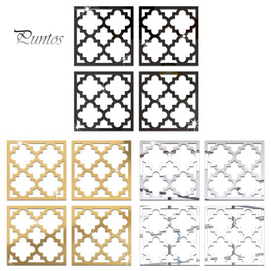4 bucăți/set oglindă geometrică autocolant de perete detașabil autoadeziv acasă birou sufragerie dormitor dulap de bucătărie autocolant decorativ gol