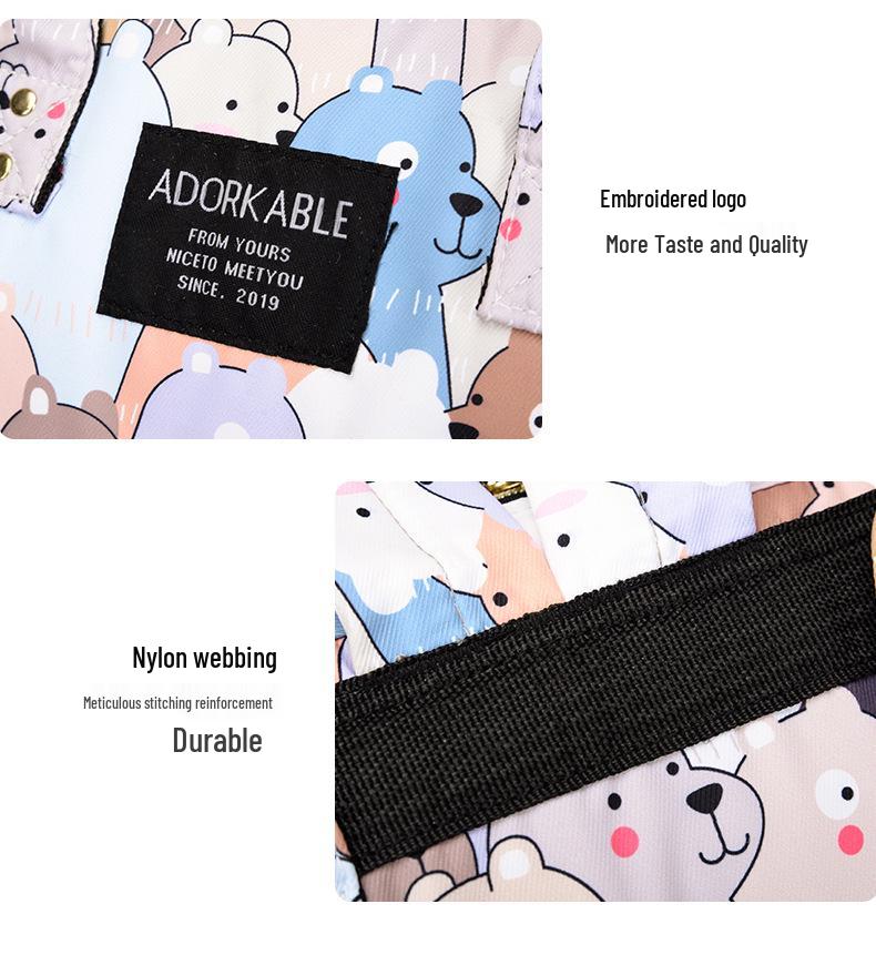 2025 Stylowy Nadruk Duża Pojemność Podwójny Plecak i Torba na Ramię dla Mam