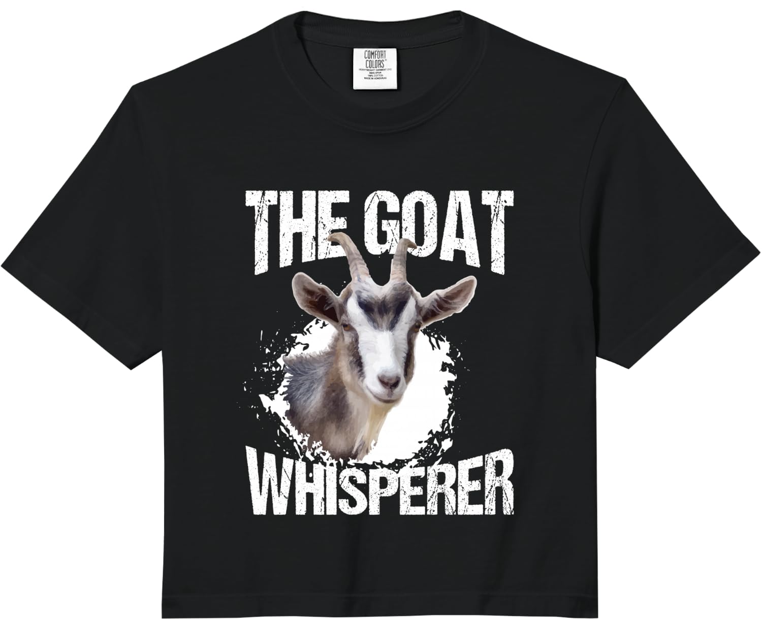 The Goat Whisperer Funny Goat Lover Farmer Gift Comfort Colors Crop Top Unisex T-Shirt L