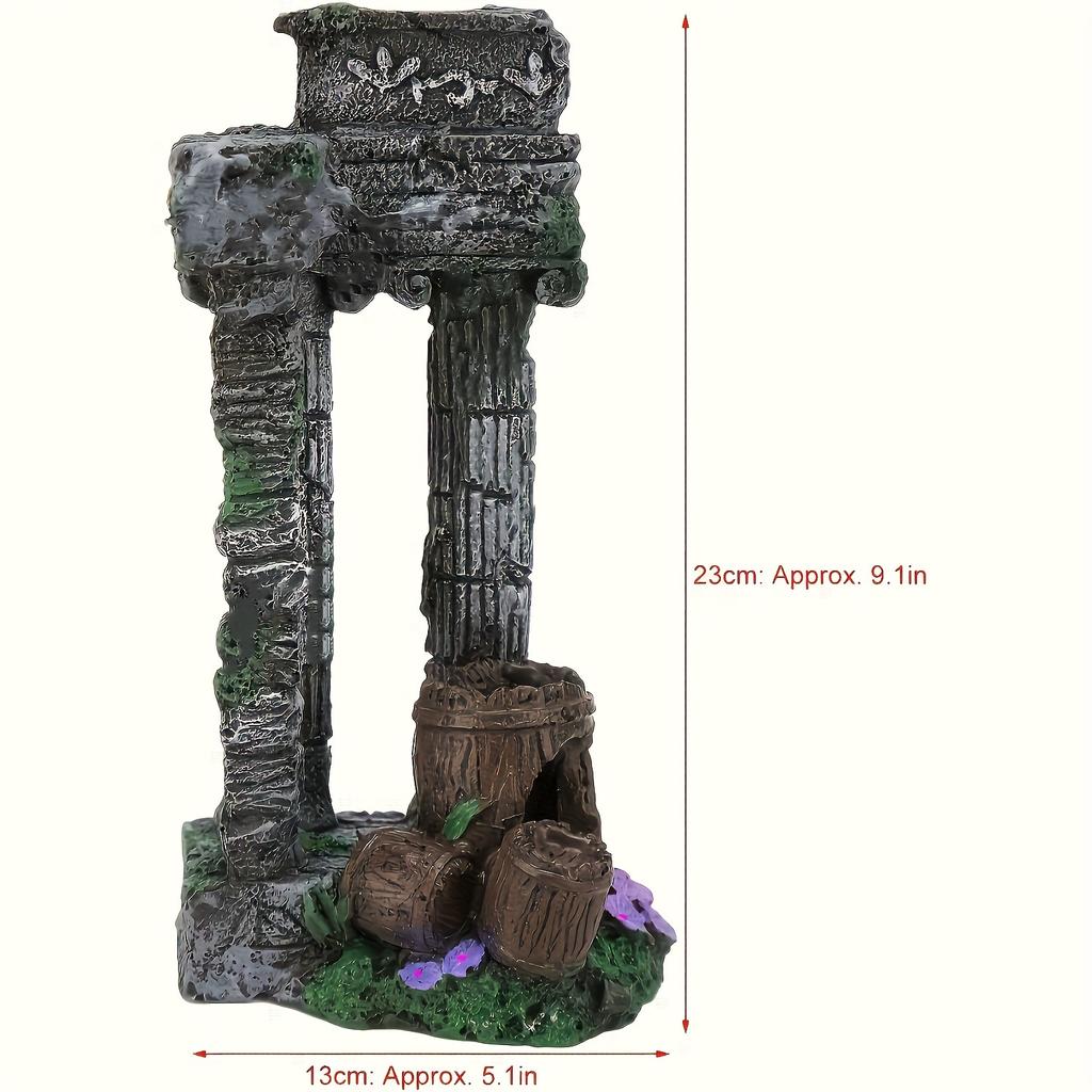 Crafts, Aquarium Decoration Roman Columns, Simulation Resin Vintage Ruins Roman Column Fish Tank Hideout Landscape Ornament