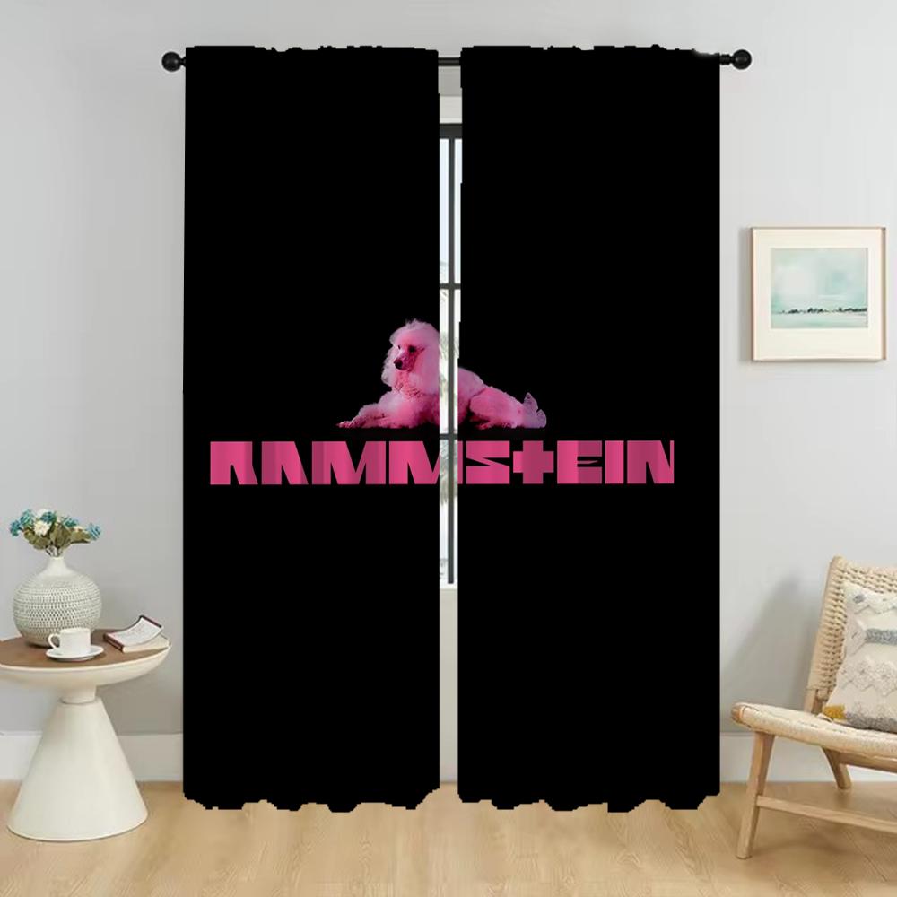 Kjøkkengardiner 2 stk Rock-rammsteines Mørkleggingsgardiner for Stue Gardiner Halloween Dekorasjon Persienner Skillevegg Barn