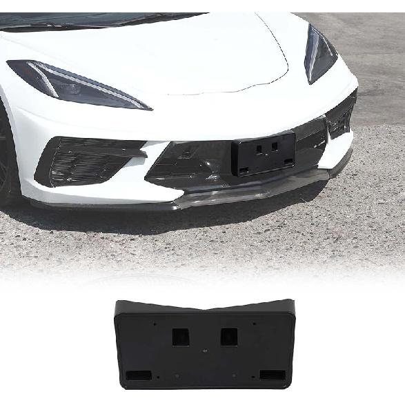 Front License Plate Mount Bracket Replacement Compatible With Chevrolet Corvette C8 -2025, ABS Front Bumper License Plate Frames Holder, License чёрный
