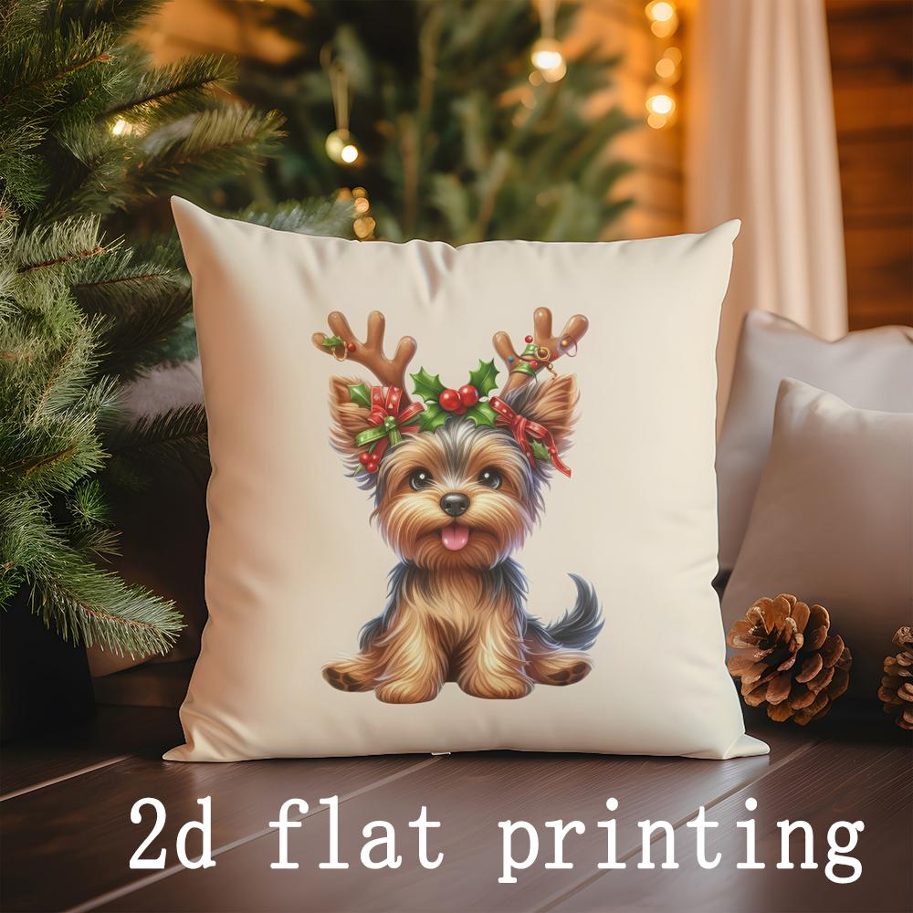 

Home Decor Christmas-themed Pet & Winter Pattern Pillows Pattern Cushion Cover Suitable for Sofa Bedroom Car Pillow Cover 40x40cm