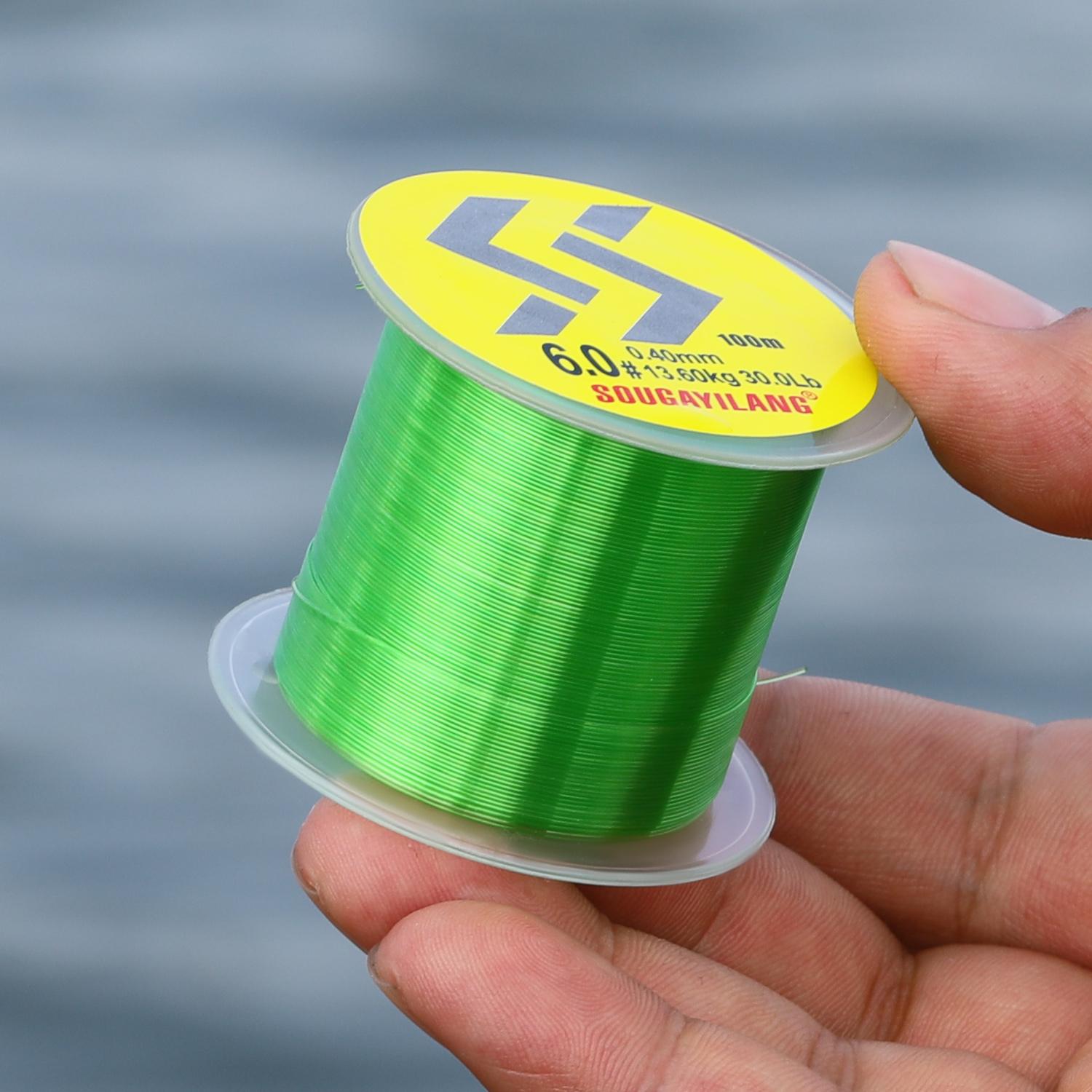 

Прозрачная нейлоновая леска Sougayilang 100 м, максимальное сопротивление 0,14–0,50 мм, 38 фунтов 0.16mm-1.0#-10.0lb зелёный
