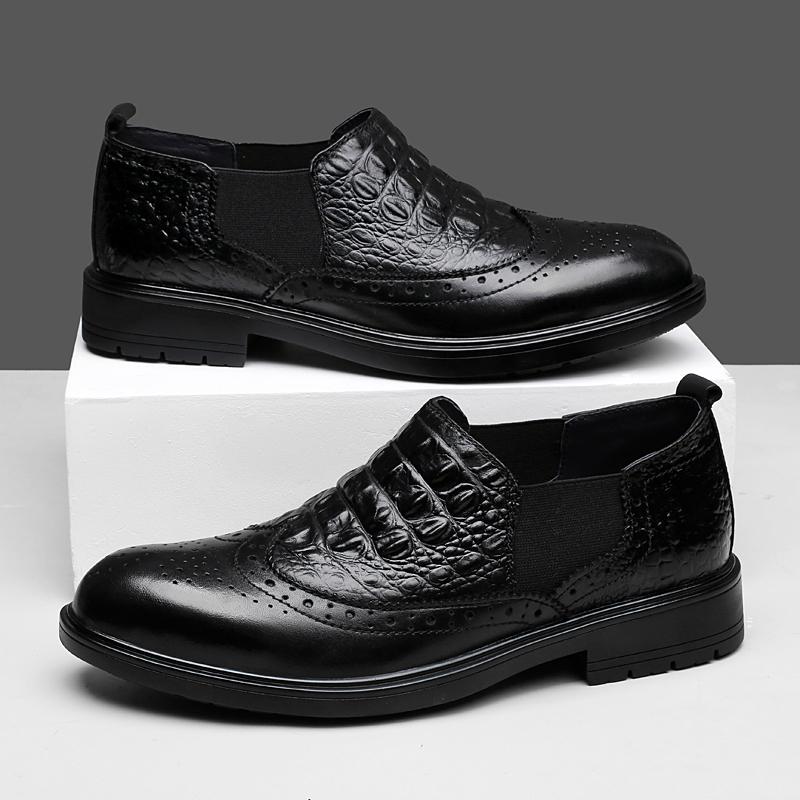 All-match Men Business Shoes Man Oxford Shoes 2024 Lace-Up Outdoor Male Shoes Genuine Leather Mens Casual Slip On Flats
