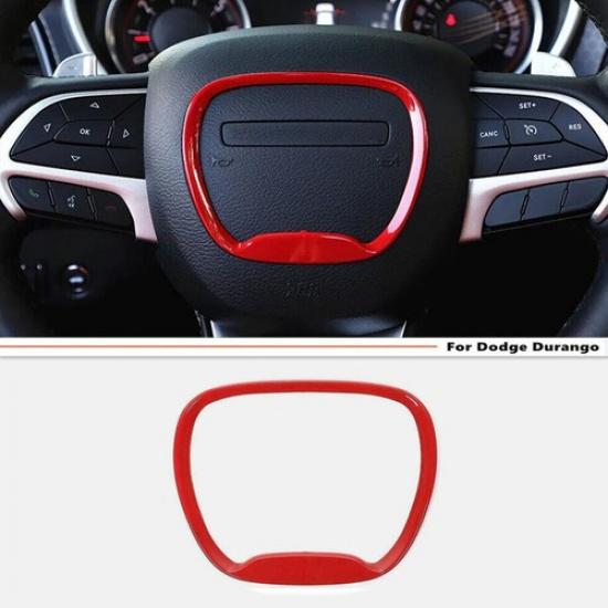For 2014 - 2024 Dodge Durango Red Interior Steering Wheel Center Ring Cover Trim