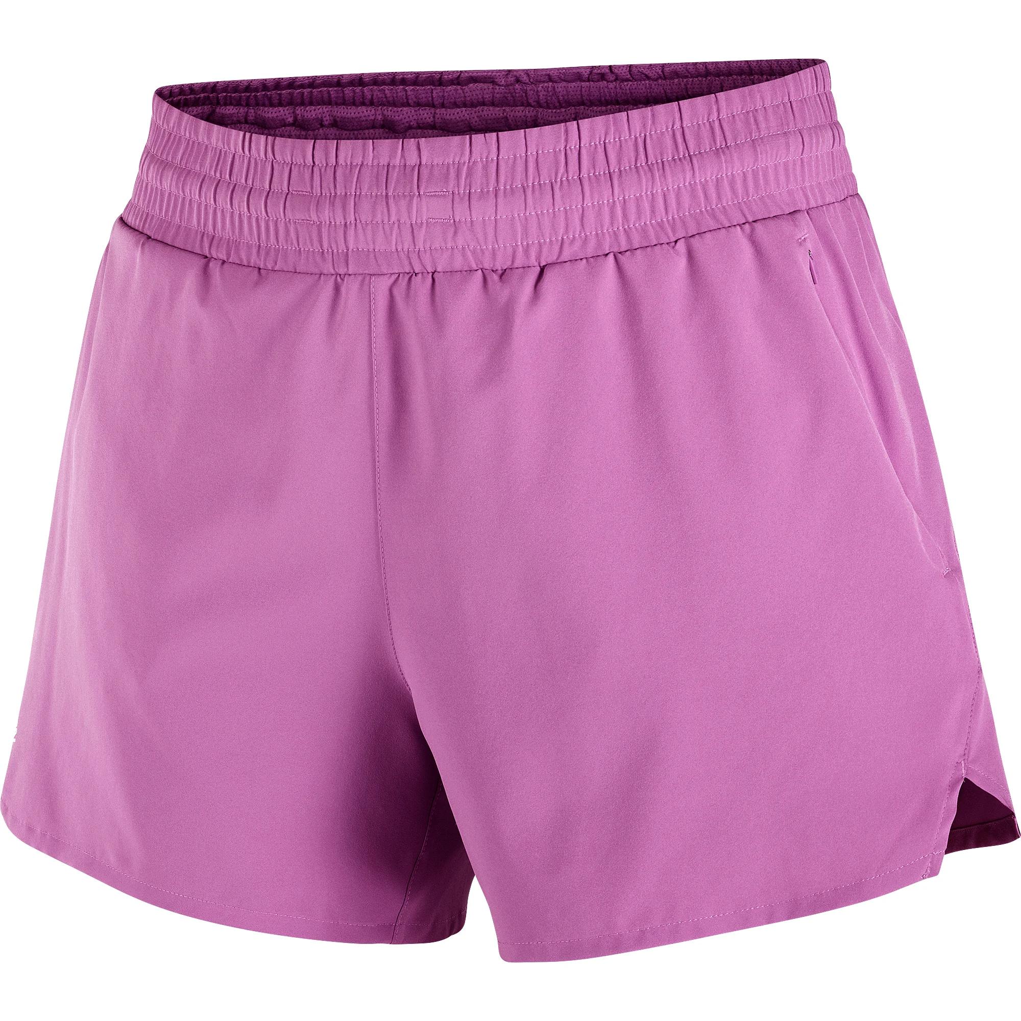 

Salomon Shakeout Core 2 In 1 4 Solid Color Drawstring Elastic Built In Quick Dry Running Shorts Women shorts C28430 S