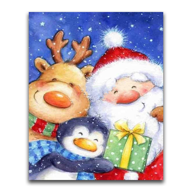 5D DIY Diamond Painting Happy Santa Claus Diamond Embroidery Cross Stitch Kit Full Rhinestone Mosaic Home Decor