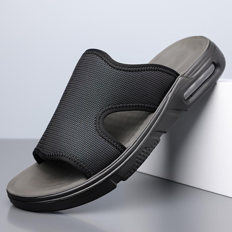 Fashion Comfortable Slip On Mens Half Drag Beach Cool Slippers Men's Office Flats Mesh Cloth Walking Shoes Non-Slip Man Casual Shoes