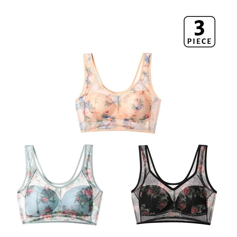 3Pcs/Set  Women's Bra Seamless Bras Plus Size Underwear Wireless Bralette Sexy Ladies Lingerie L-6L