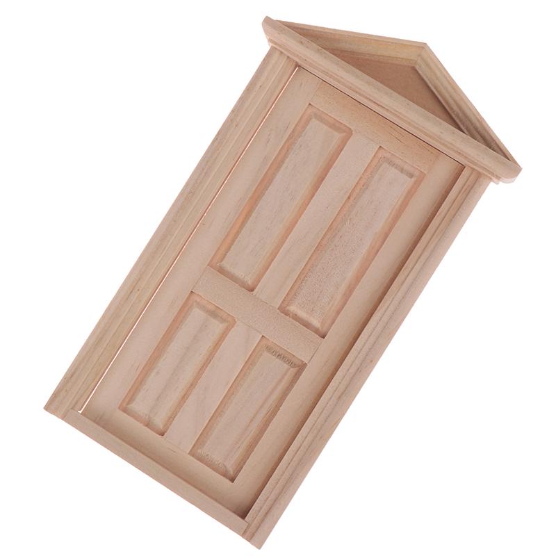 1:12 Dollhouse Miniature Simulation Diy Wooden Spire Door Furniture Accessories