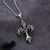 Men's Flame Cross Totem Retro Pendant Necklace
