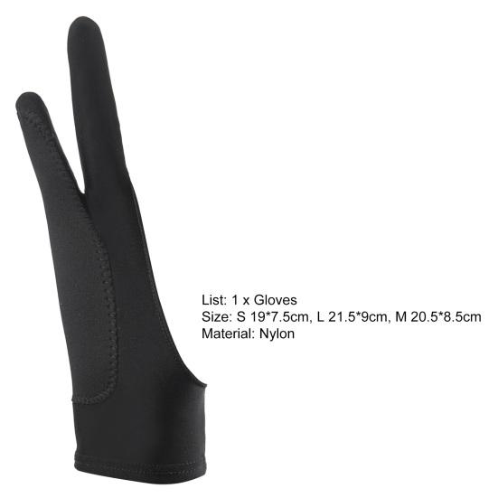 1 Pcs Drawing Gloves Breathable Prevent Mess Up Anti-mistouch Function Artist Gloves Stretchy Soft Fabric Protect Screen with Two Finger