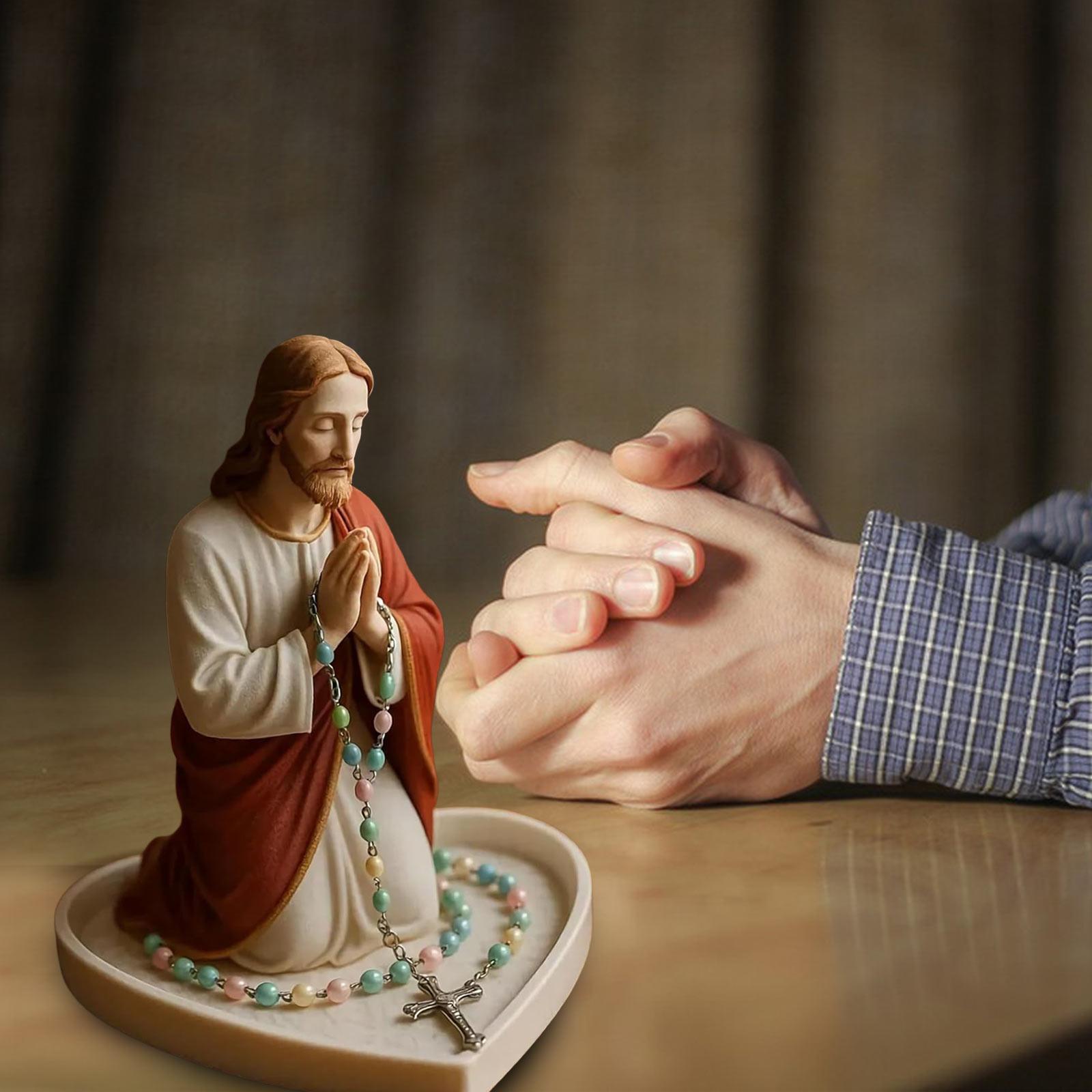 

Virgin Mary Rosary Holder Resin Statue Blessed Mother Figurine Holy Mother Desktop Ornament Catholic Gifts Religious Home Decor One Size світло-синій колір