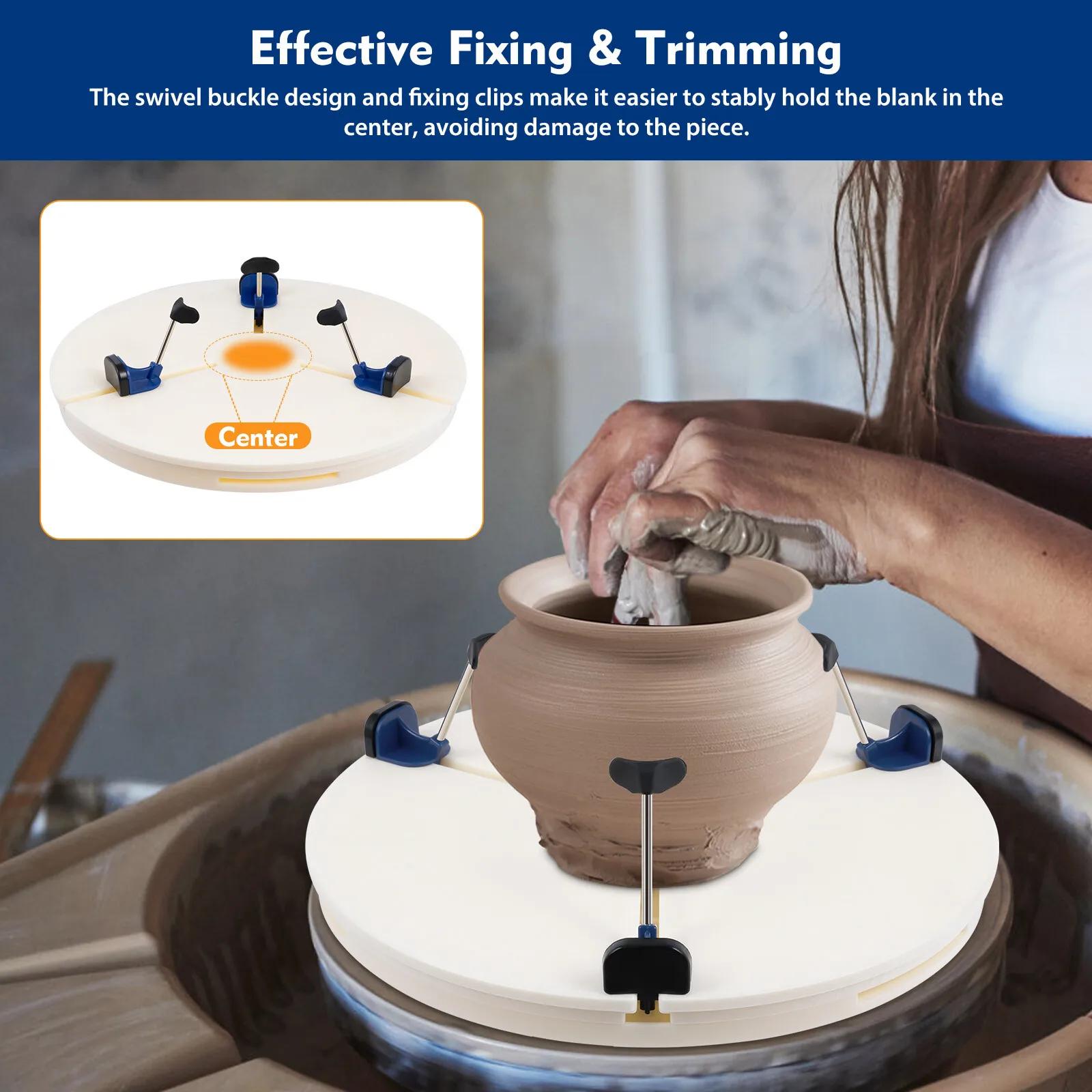 

Pottery Wheel Centering Tool Ceramic Trim Holder Repair Clamp 15 Inch Turntable for Clay Trimming Centering United States