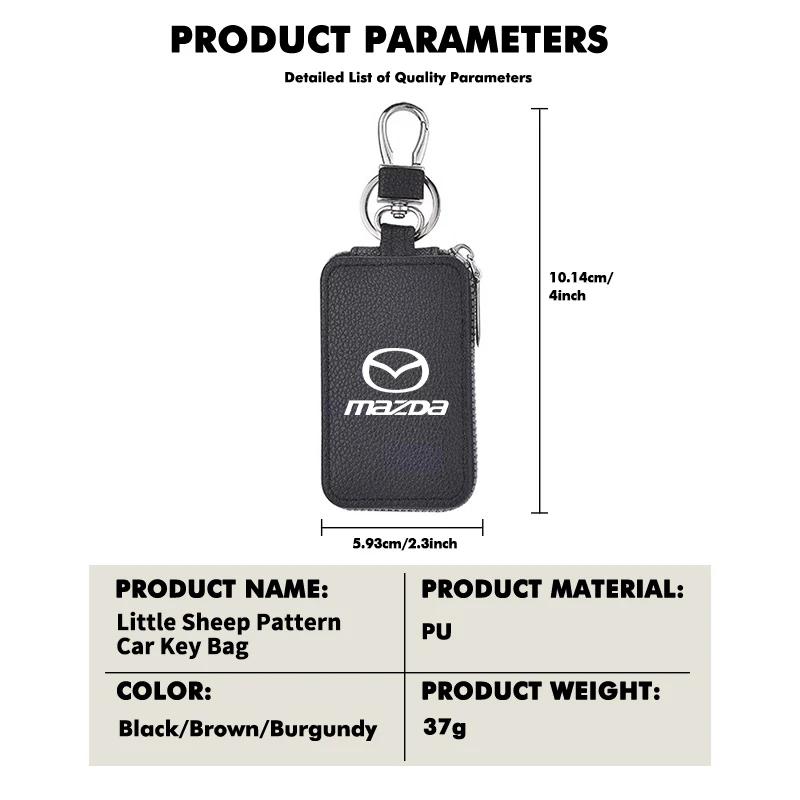 Anti-lost Zippered Key Holder for Mazda 2 5 323 626 BL BM GJ Speed 6 CX5 CX30 CX7 CX3 Axela Atenza Interior Accessories