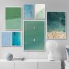 Minimalist Abstract Surrealism Light Green Seawater Swimming Art Poster Canvas Printing Living Room Bedroom Home Decoration