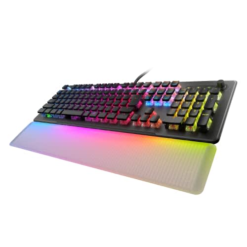 ROCCAT Gaming Keyboard Vulcan II Max JP Japanese Layout Wired Black/Black Optical Linear Quiet Full Size Customizable RGB Translucent Armrest Volume D