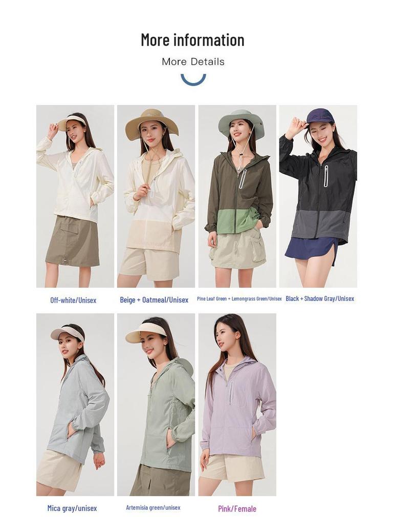 Herren- & Damen UPF50+ Kapuzen-Leichtgewicht-Sonnenschutzjacke - Sommer Bergstil, Anti-UV, Atmungsaktive Oberbekleidung.