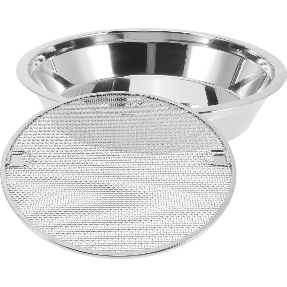 With Drainer Net Stainless Steel Oil Drain Pan Double-ear Handle Oil Drain Plate  Barbecue
