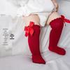 Baby Girl Mid-Calf Bowknot Socks - Red Infant Spring/Autumn Collection