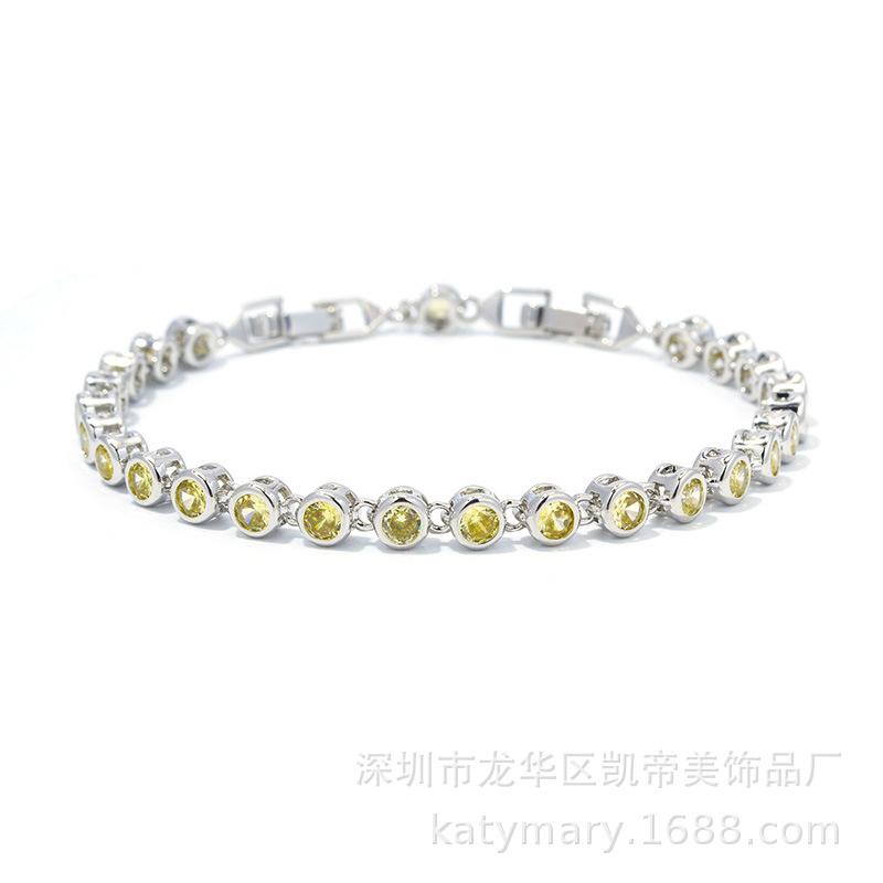 Pretty Girl Round Seamless Bottom Inlaid Zircon Bracelet Design Platinum-Plated Jewelry Women'S Jewelry Spot