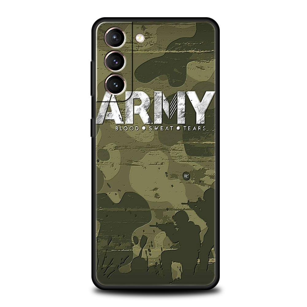 Militär Armee Spezialeinheiten Handyhülle Für Samsung Galaxy S26 Ultra S25 Plus S24 FE S23 S22 5G S21 S20 Hülle Schwarz Weich