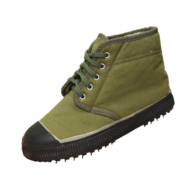 Genuine 3537 Unisex High-Top Canvas Work Shoes, Yellow, Non-Slip, Wear-Resistant Labor Protection Footwear.